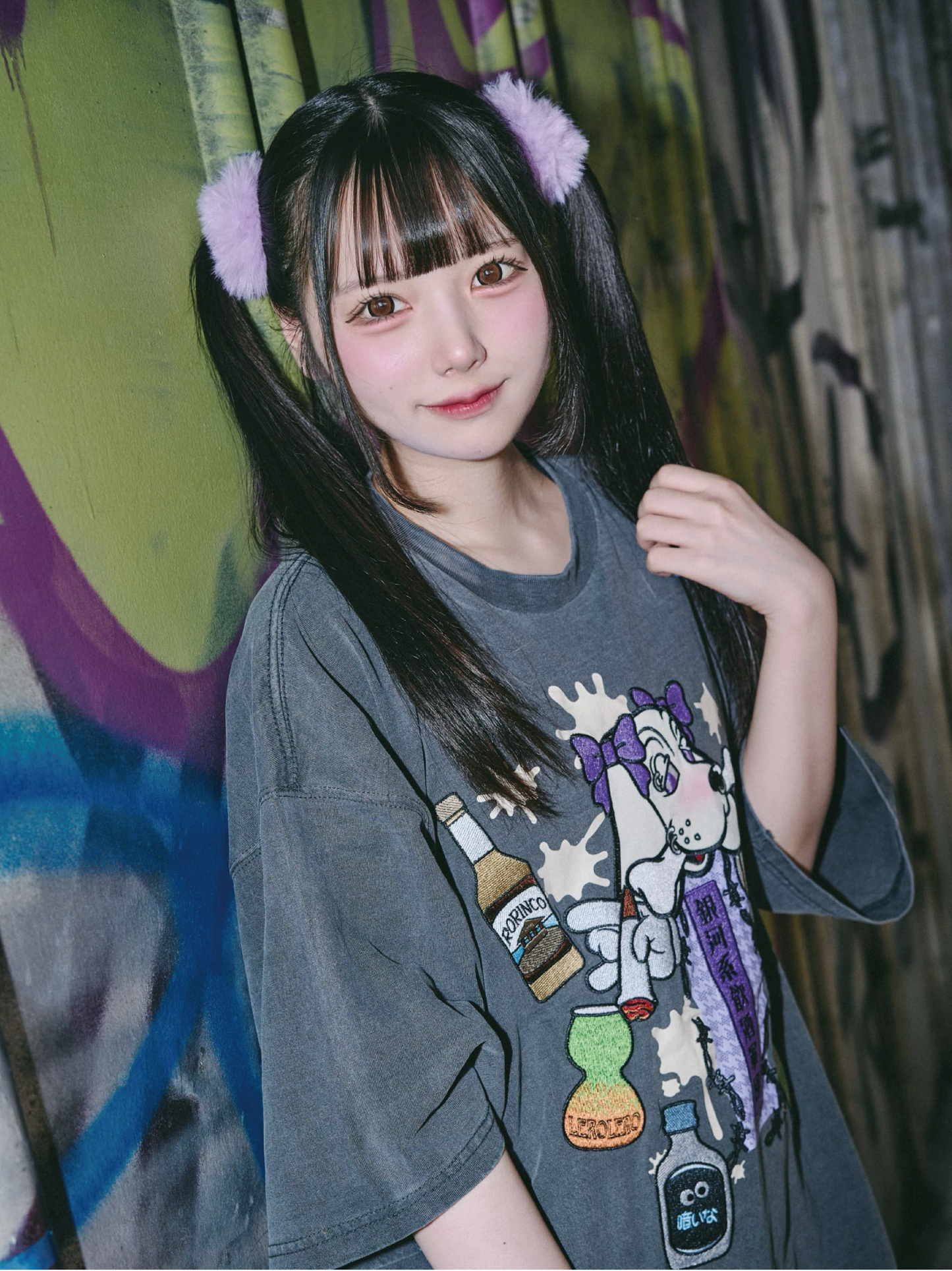 推し愛×GALFYコラボTシャツ(GRAY)